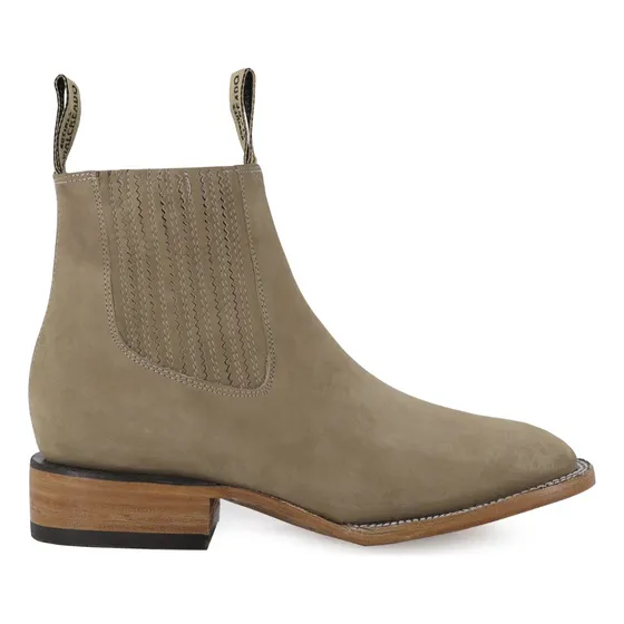 Botin Cuadrado De Hombre Piel