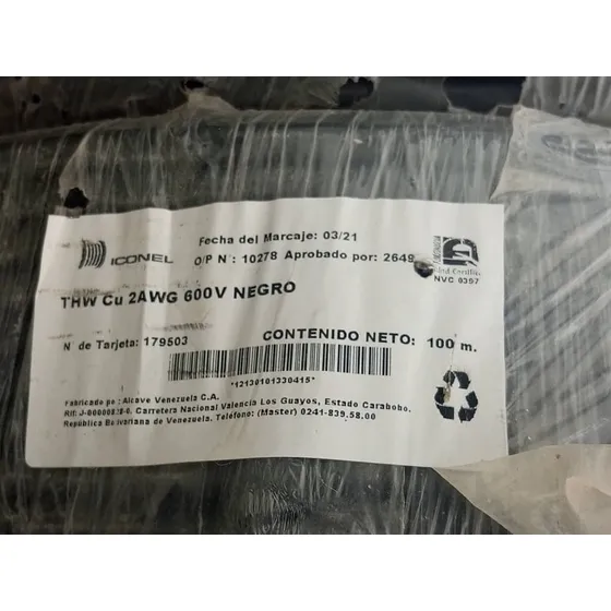 Cable N2 N4 N6 Todos Los Calibres Thw Thhn