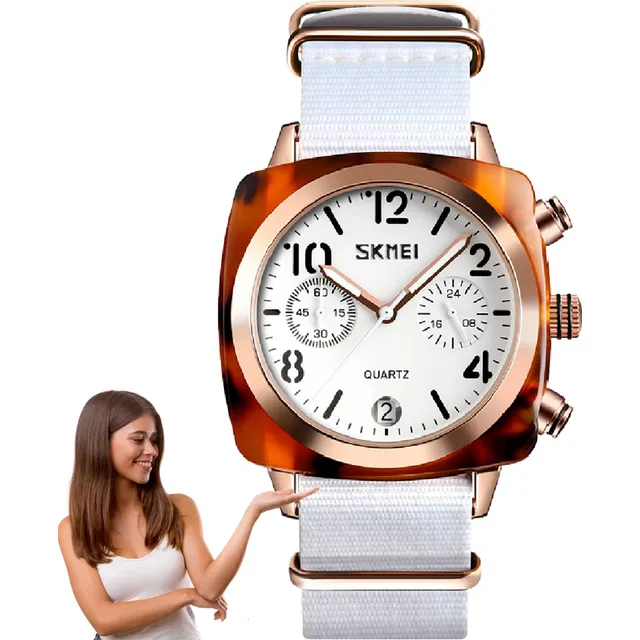 Reloj Dama Moda Skmei 9186 Cuarzo Casual Acuático Calendario