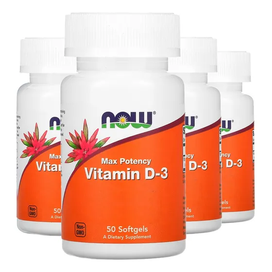 Vitamina D3 50.000ui 50cáps Softgels Importado 4un Now Foods