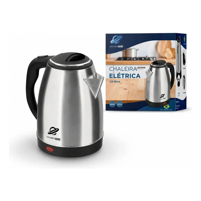 Chaleira Elétrica De Aço Inox E Planeta Tech 1,8 Litros Prateado 127v