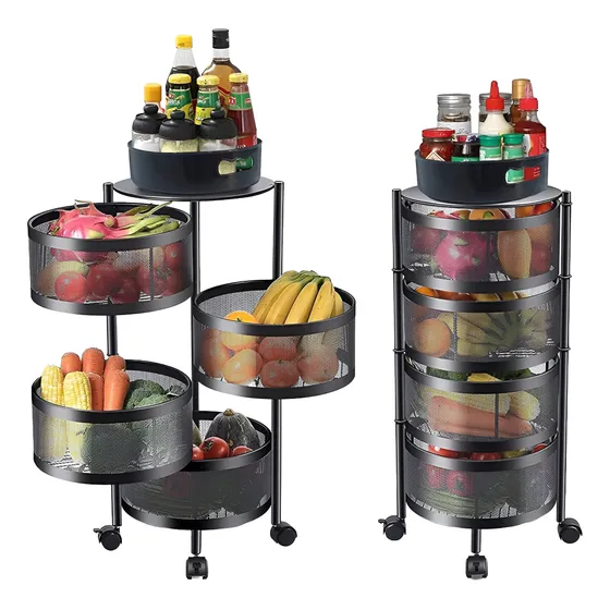 Carro Organizador Canastos 4 Estantes Cocina Baño Ruedas 