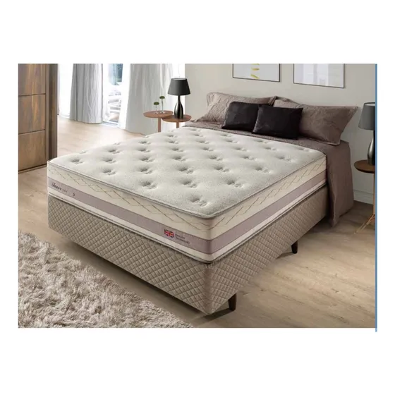 Sommier 2p Resortes Premium Hotel Con Box Eucalipto Original