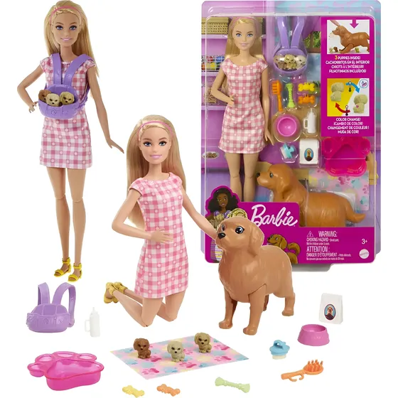 Barbie Con Cachorros Recien Nacidos