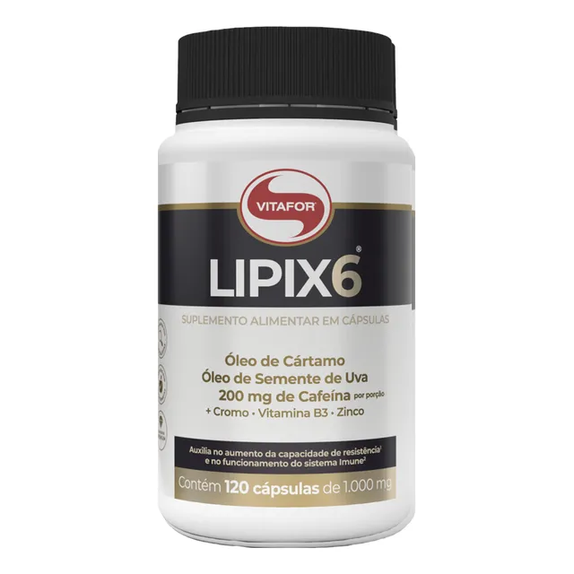 Pré-treino Lipix 6 Com Cafeína Cártamo Cromo Vit B3 Vitafor