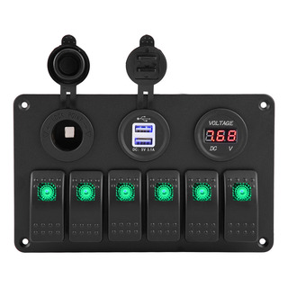 12 V 24 V 6 Gang Coche Barco Led Panel Interruptor Rocker Du 12 V 24 V 6 Gang Coche Barco Led Panel Interruptor Rocker Du
