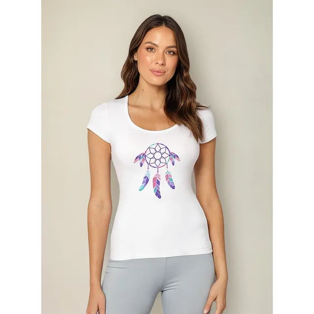 Remera Dama Mujer Hippie Chic Dreams Boho Atrapa Sueños #10b