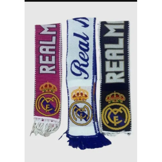 Bufandas Tejidas Real Madrid 15 Cms De Ancho X 1.10 De Largo