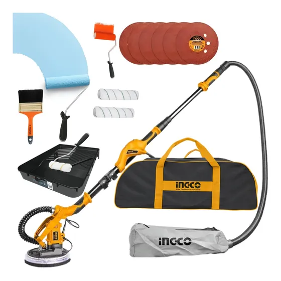 Combo Lijadora De Pared Y Techo Fino Acabado Kit Rodillo 