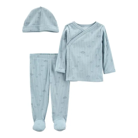 Pijama Con Gorro - Cielo (3 Piezas) 1n715410 Carter's