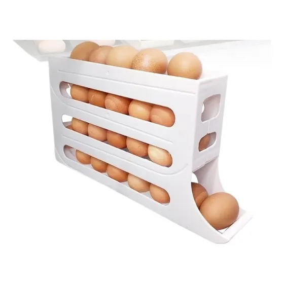 Rack De Armazenamento De Ovos De 4 Camadas, Branco