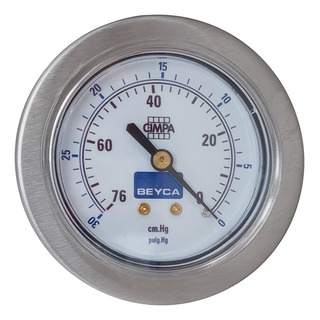 Vacuómetro Ø 63mm Rosca Posterior 1/4 Vacío Beyca Vacuómetro Ø 63mm Rosca Posterior 1/4 Vacío Beyca