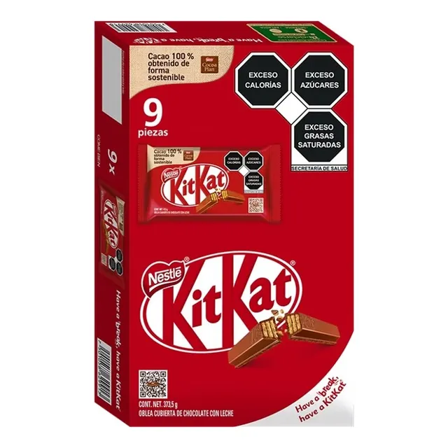 Nestle Kit Kat Barras De Chocolate Con Leche 9pz 373.5g