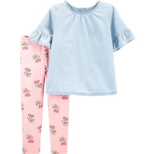 Conjunto Carter's Bebe Azul Con Rosado Ropa De Niña