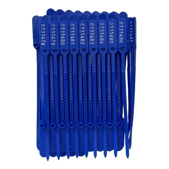 100 Lacre Para Malote Numerado 16cm Espinha De Peixe Azul