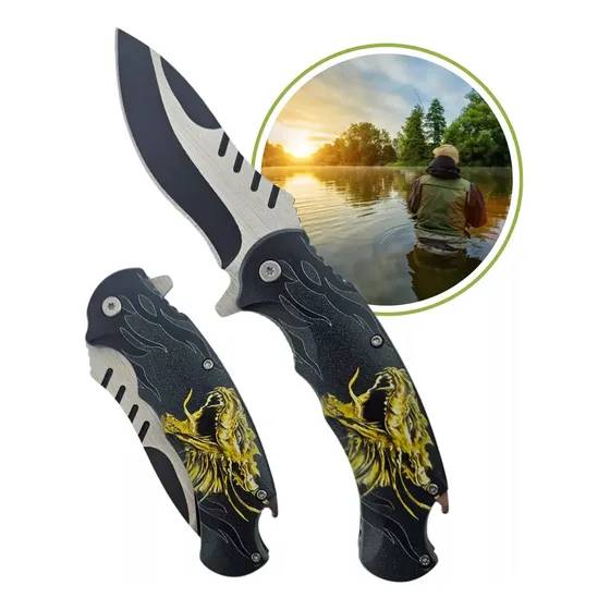 Canivete Dragão Trava: Liner Lock Seme Automático Com Clip