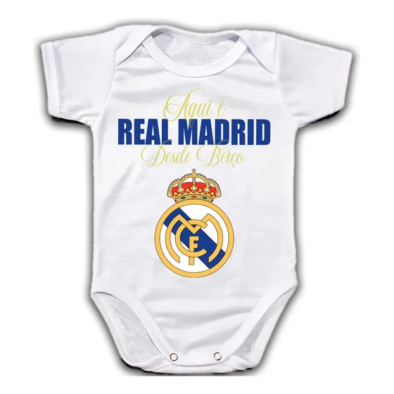 Body Bebê Personalizado Do Real Madrid Com Nome