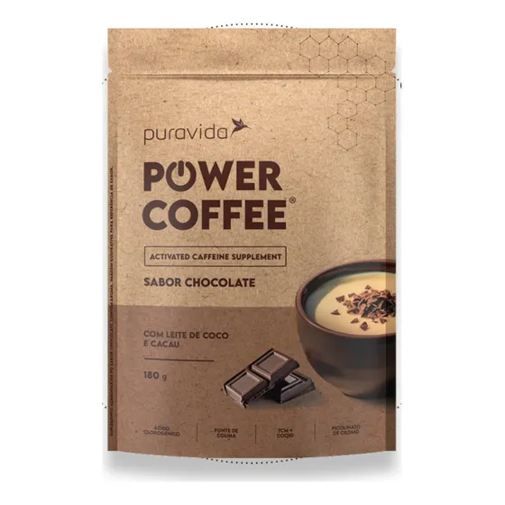 Power Coffee Refil 180g Pura Vida Sabor Chocolate