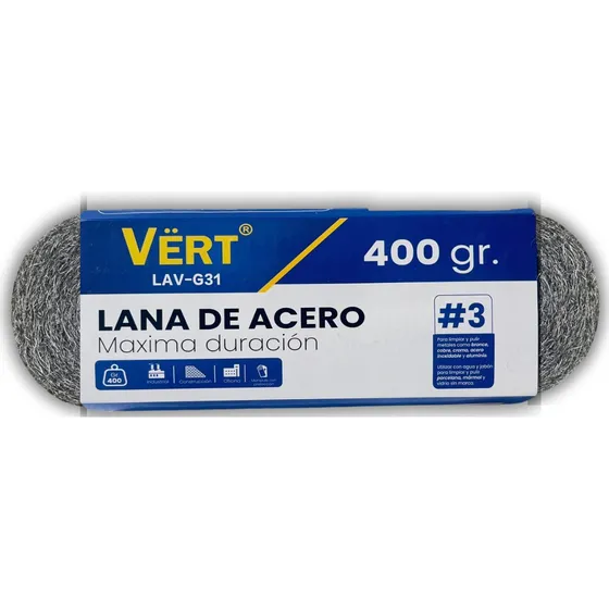 Lana De Acero  Grano Numero #3 / 400 Gramos