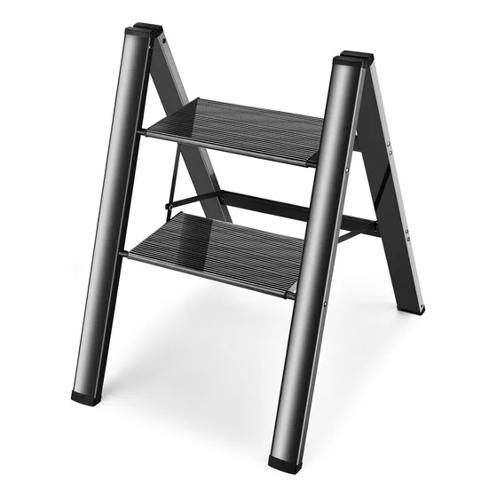 Escalera De 2 Escalones, Escalera De Aluminio, Taburete Pleg
