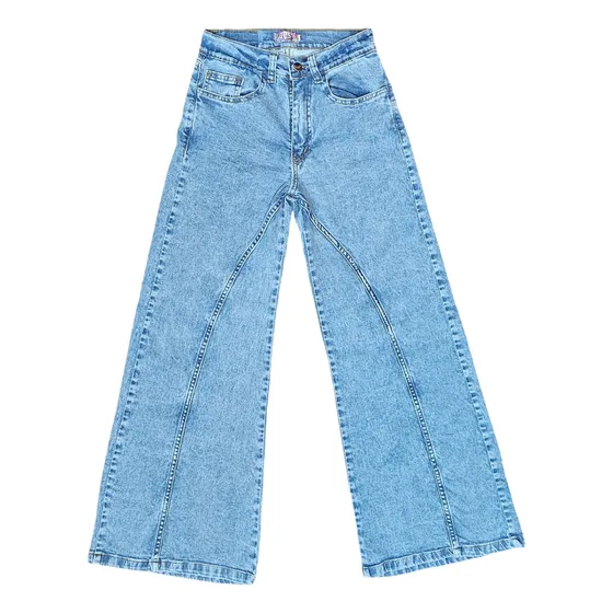 Pantalon Wide Leg Con Costura