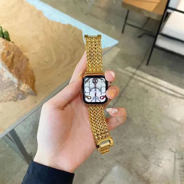 Correa Para Apple Watch Luxury Dorada