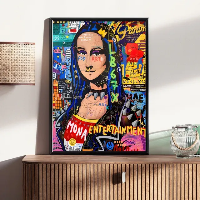 Cuadro Decorativo Mona Lisa Arte Pop Con Vidrio 30 X 40cm