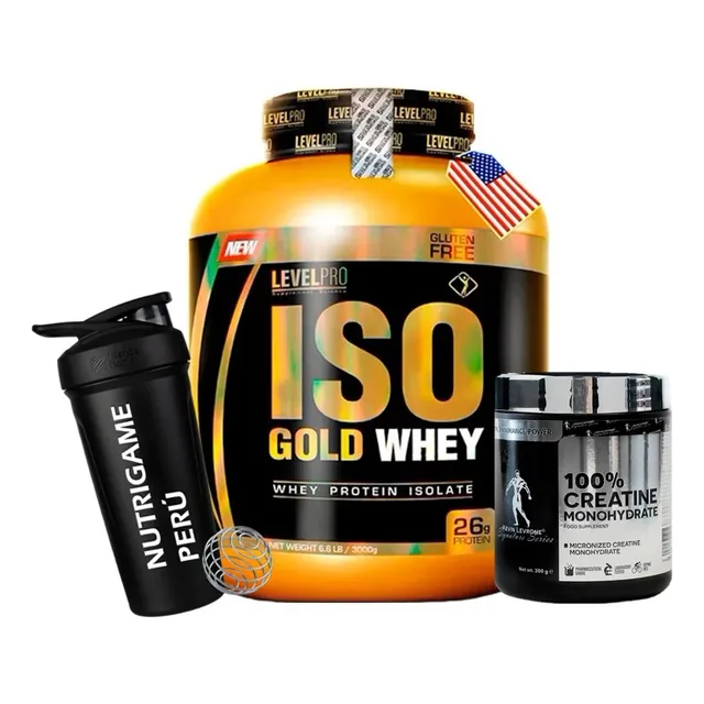 Pack Iso Gold Whey 3kg + Creatina Kevin Levrone 300gr