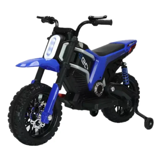 Moto De Batería Recargable Tipo Cross  Azul