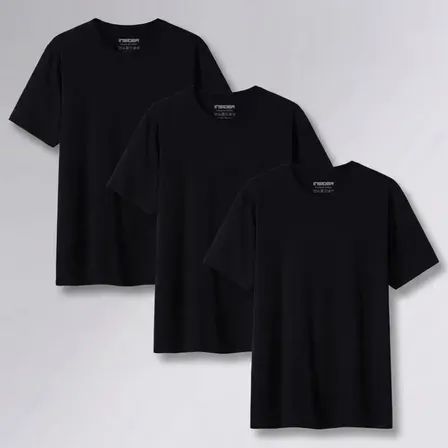 Kit 3 Camisetas Light Insider Preto Pp Liso