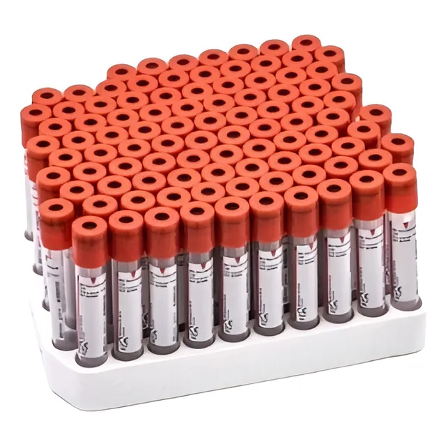Tubo Vacutainer Tapa Roja Al Vacio Paq X 100