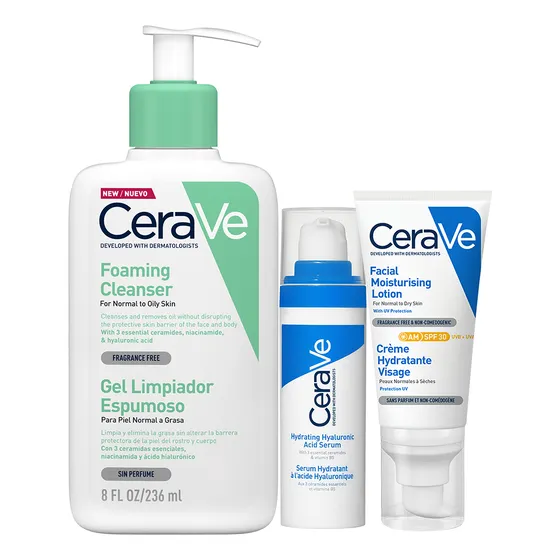 Kit CeraVe Rutina facial limpia hidrata y protege tu piel 3 piezas