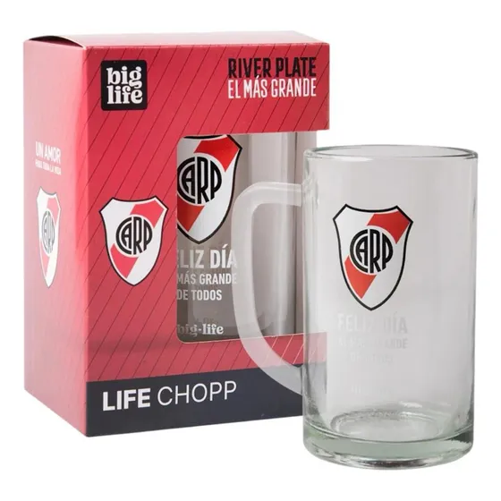 Vaso Chopp Vidrio Cervecero River Plate Millonario Día Padre Color Multicolor