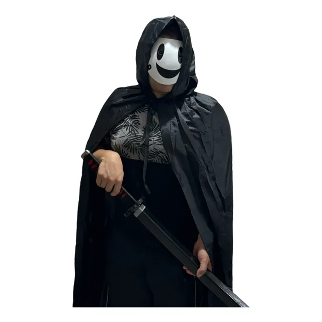 Fantasia Cosplay Halloween Capa Espada Katana E Mascara 