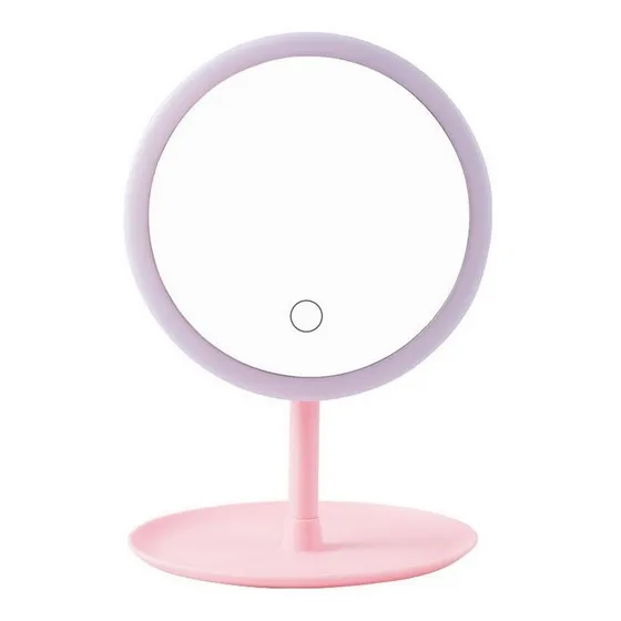 Espejo Con Luz Led Maquillaje Plegable Redondo Recargable
