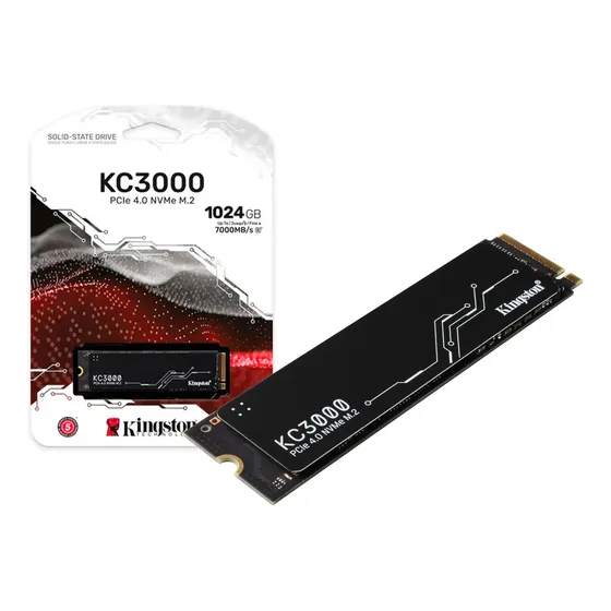 Disco Ssd Kingston Kc3000 1tb M.2 2280 Pcie 4.0 Nvme velocidad de lectura 7000 MB/s y escritura 6000 MB/s Gen 4x4 Nand Tlc 3D Color Black