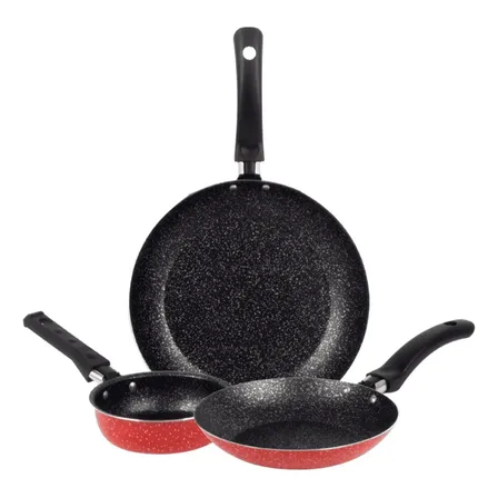 Conjunto De Frigideiras Antiaderente 16/20 Ovo 14 Vermelho