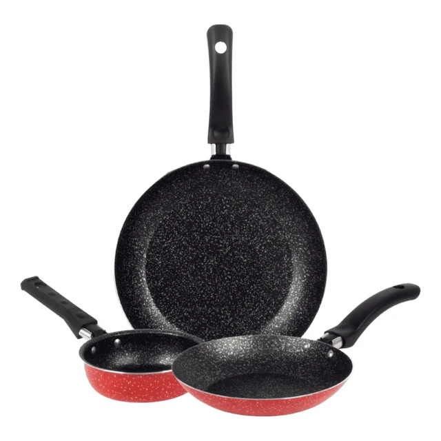 Conjunto De Frigideiras Antiaderente 16/20 Ovo 14 Vermelho
