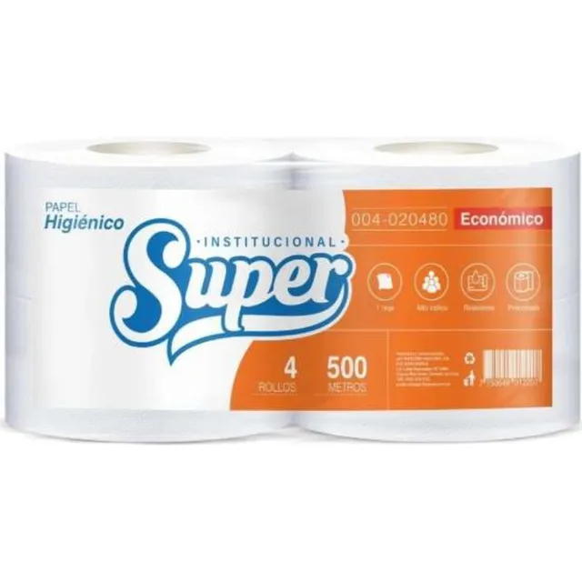 Papel Toalla Jumbo Blanco Economico Super Bol 2 Rollos