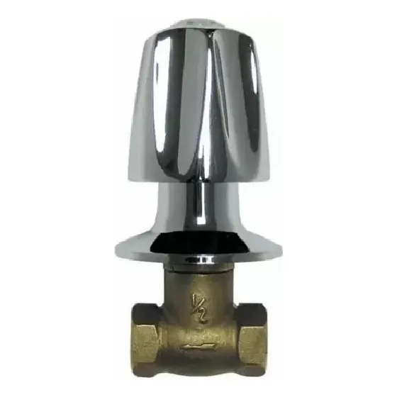 Llave Individual P/ducha 1/2  - Pomo Cromado Vastago Bronce