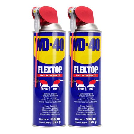 Wd40 Flextop Spray Multiusos Desengripante Lubrificante 500ml Kit 2un Wd40 Flextop Spray Multiusos Desengripante Lubrificante 500ml Kit 2un
