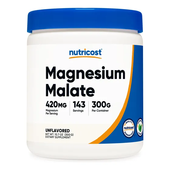 Suplemento Nutricost Malato De Magnesio En Polvo 300 G 420 M