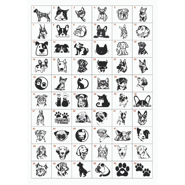 Vinilo Calco Stickers Perro Gato Varios Modelos Auto.