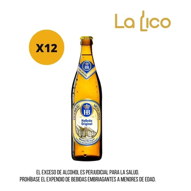 Cerveza Hofbräu Original 500 Ml Botella - mL a $34