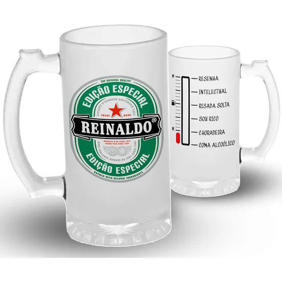 Caneca Chopp De Vidro Personalizada Com Nome - Presente