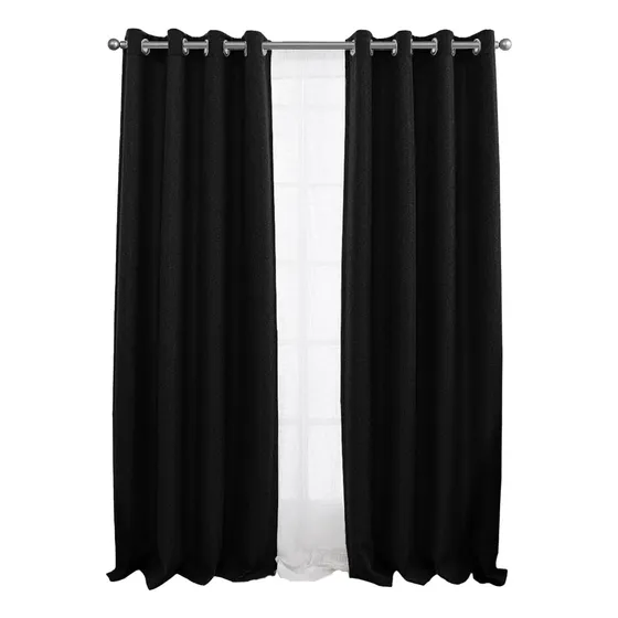 Cortina 100% Blackout Engomada Termica X2 Casatua Tipo Lino