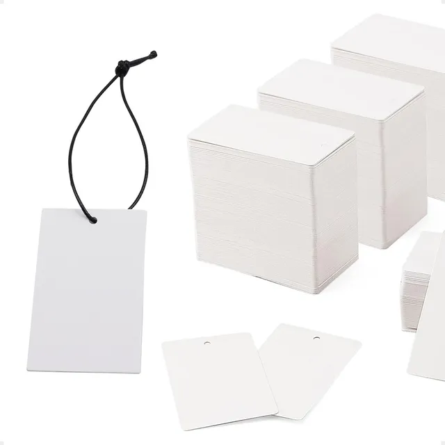 Etiqueta Ropa Tag Colgante Blanca + Precinto 5x7 200u 300gr