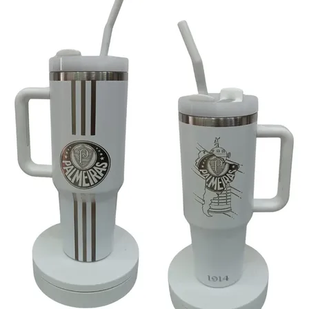 Copo Térmico 1200ml Tampa Canudo Alça Gravação Laser Verdão