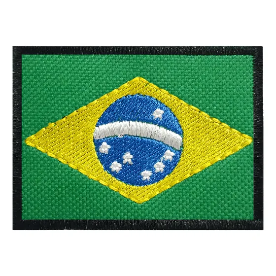 Patch Bordado Aplique Termocolante Bandeira do Brasil