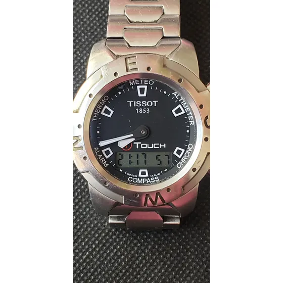Tissot 1853 T-touch Titanio En Excelente Estado Al Mejor Pre Gris Gris Negro